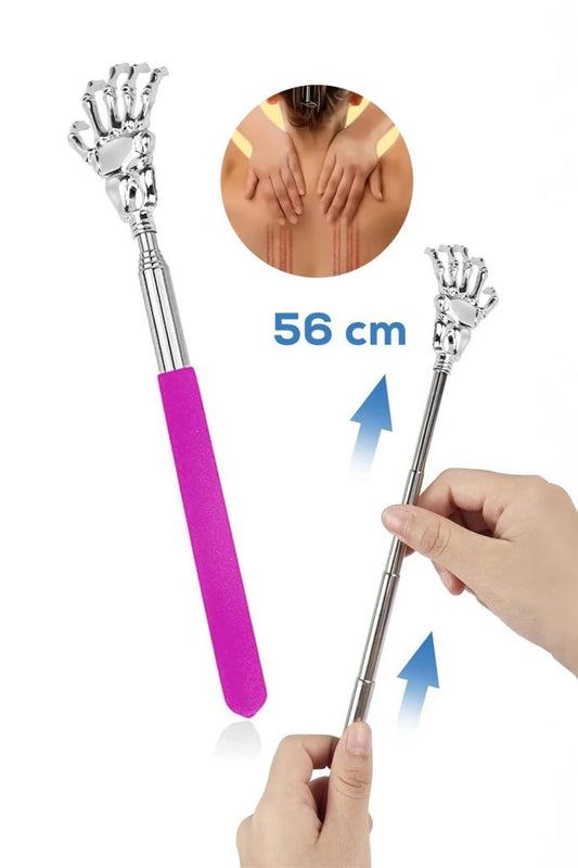Metal El Şekilli Ayarlanabilir Sırt Kaşıma Çubuğu Mor