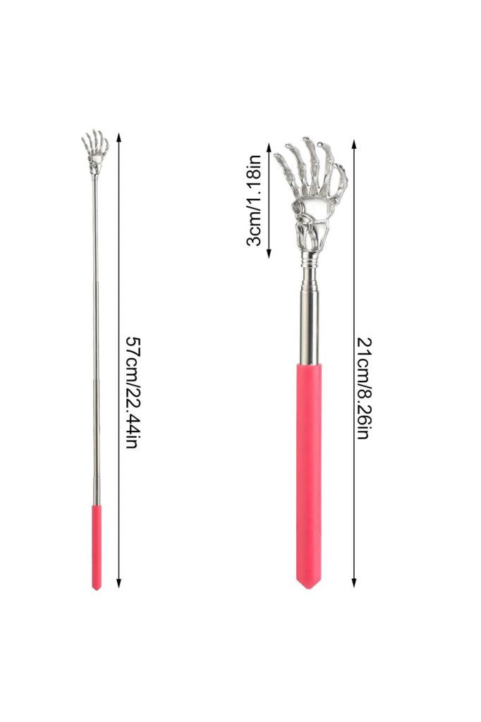 Metal El Şekilli Ayarlanabilir Sırt Kaşıma Çubuğu Pembe