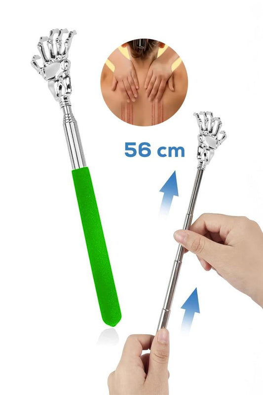 Metal El Şekilli Ayarlanabilir Sırt Kaşıma Çubuğu Yeşil