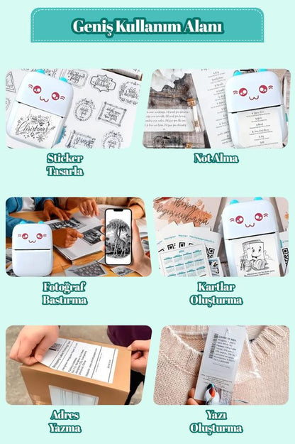 Mini Taşınabilir Bluetoothlu Termal Yazıcı