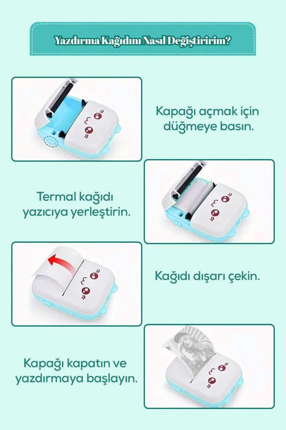 Mini Taşınabilir Bluetoothlu Termal Yazıcı