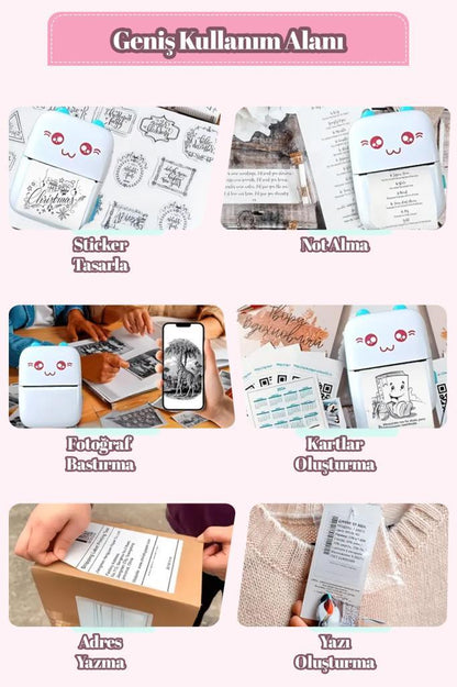 Mini Taşınabilir Bluetoothlu Termal Yazıcı