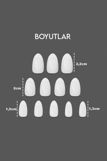 12'li Beyaz French Tırnak A