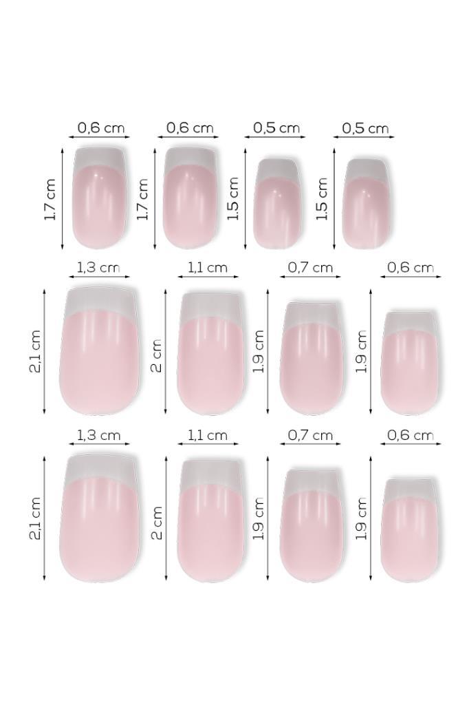 12'li Açık Pembe French Takma Tırnak