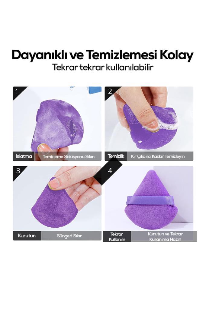 2'li Üçgen Makyaj Süngeri Kırmızı