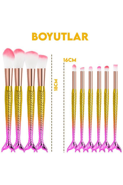 10'lu Balık Fırça Seti Pembe-Sarı