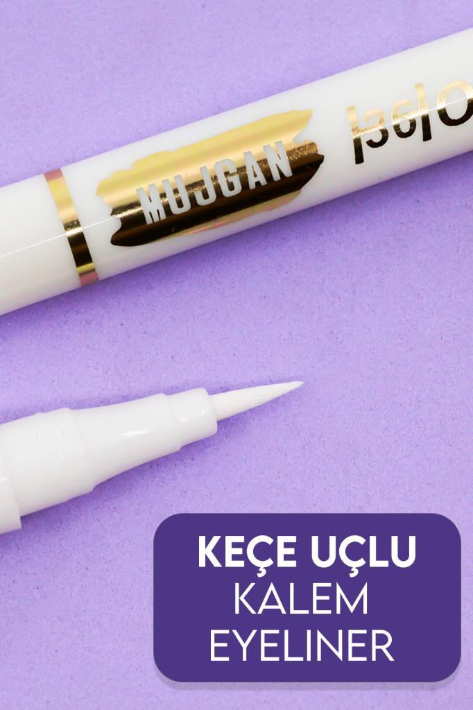 Ponponlu Beyaz Kalem Eyeliner