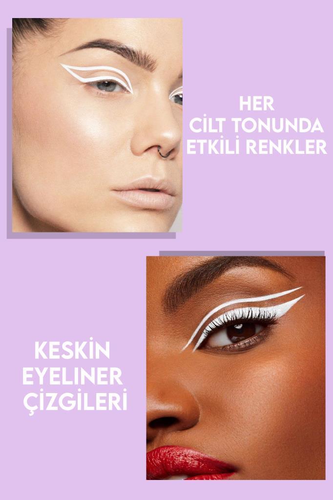 Ponponlu Beyaz Kalem Eyeliner