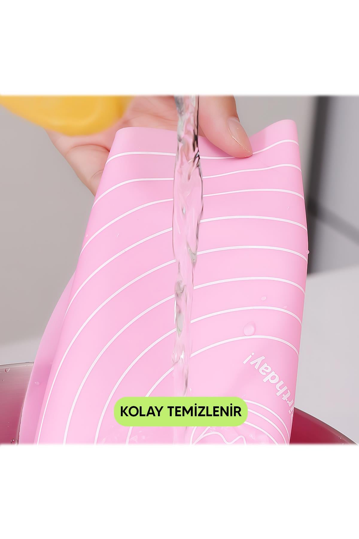 MJGN-419 Silikon Ölçekli Hamur Açma Matı Pembe