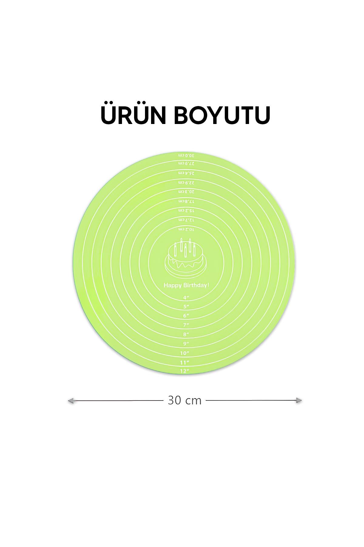 MJGN-419 Silikon Ölçekli Hamur Açma Matı Yeşil