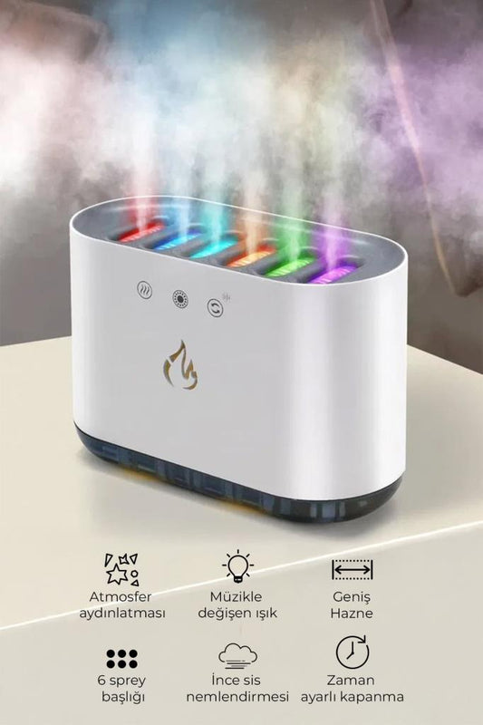 Müzikle Renk Değiştiren RGB Buhar Makinesi 900ML