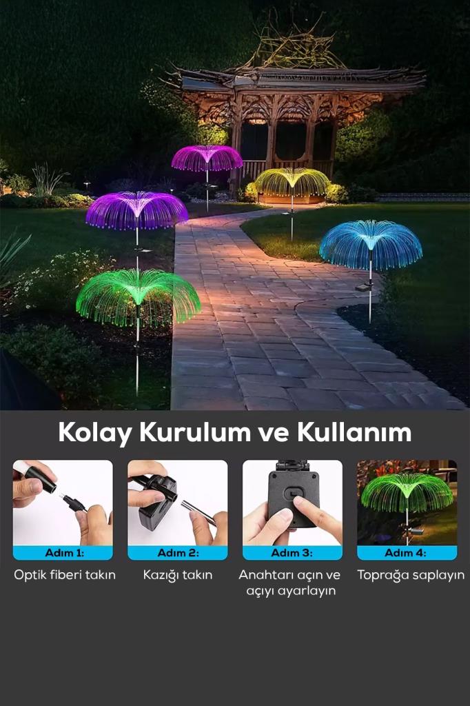 Otomatik Güneş Enerjili 2’li Solar Bahçe Lambası