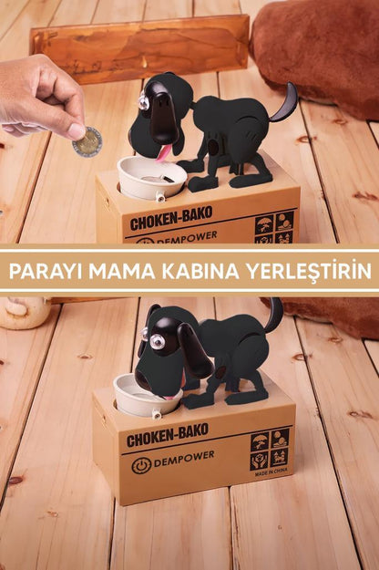 Para Yiyen Köpek Kumbara Siyah