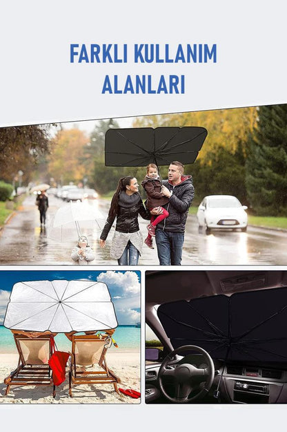 Portatif Araç Ön Cam Güneşlik Şemsiye
