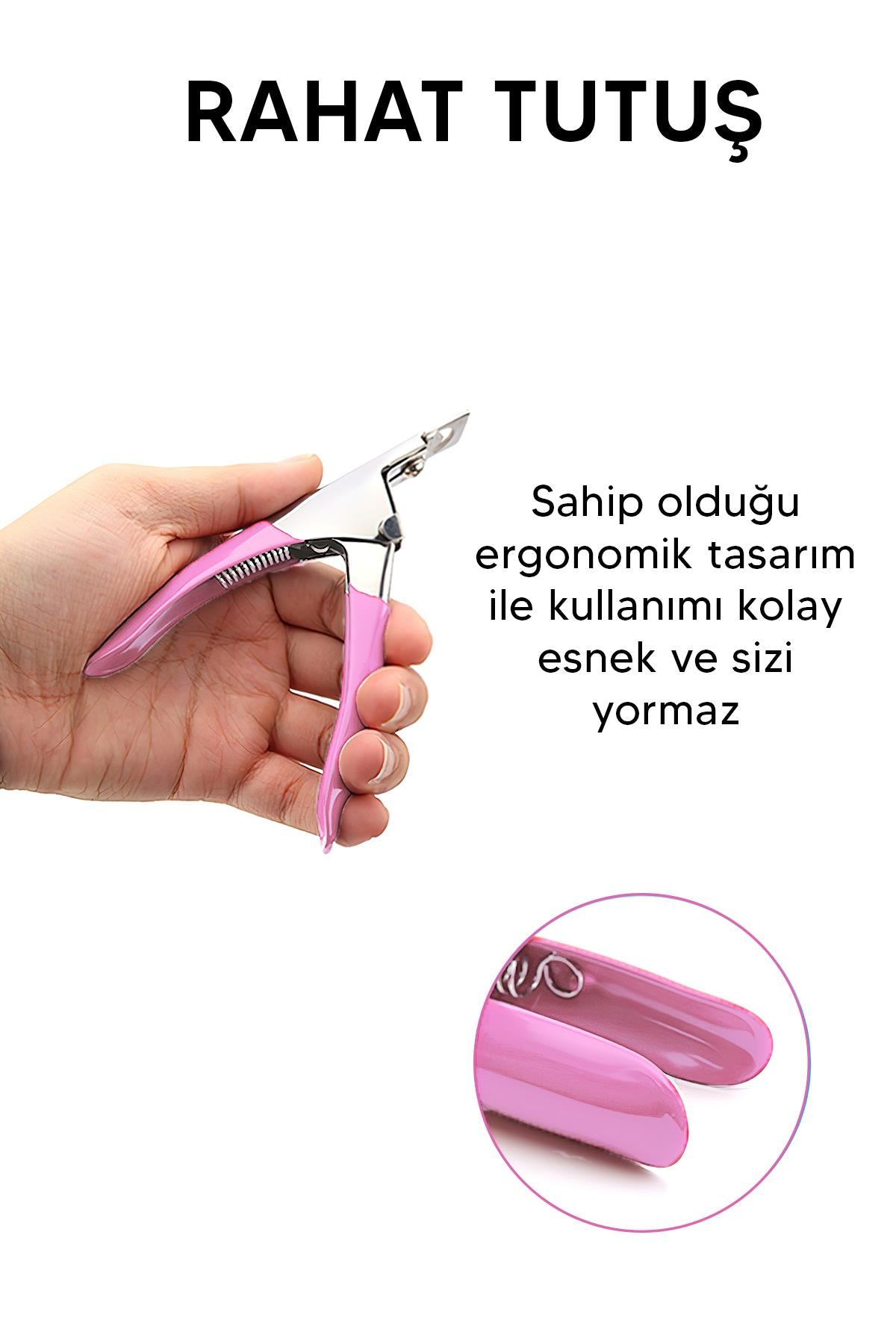 Protez Takma Tırnak Kesme Makası Pembe Renk 14 cm