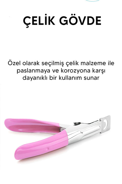 Protez Takma Tırnak Kesme Makası Pembe Renk 14 cm