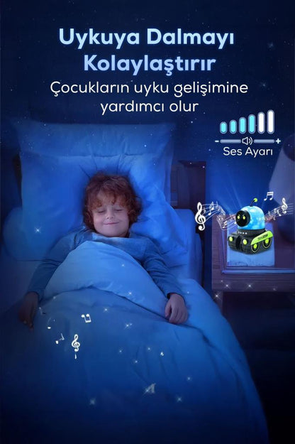 Robot Şekilli Müzikli Projektör Gece Lambası