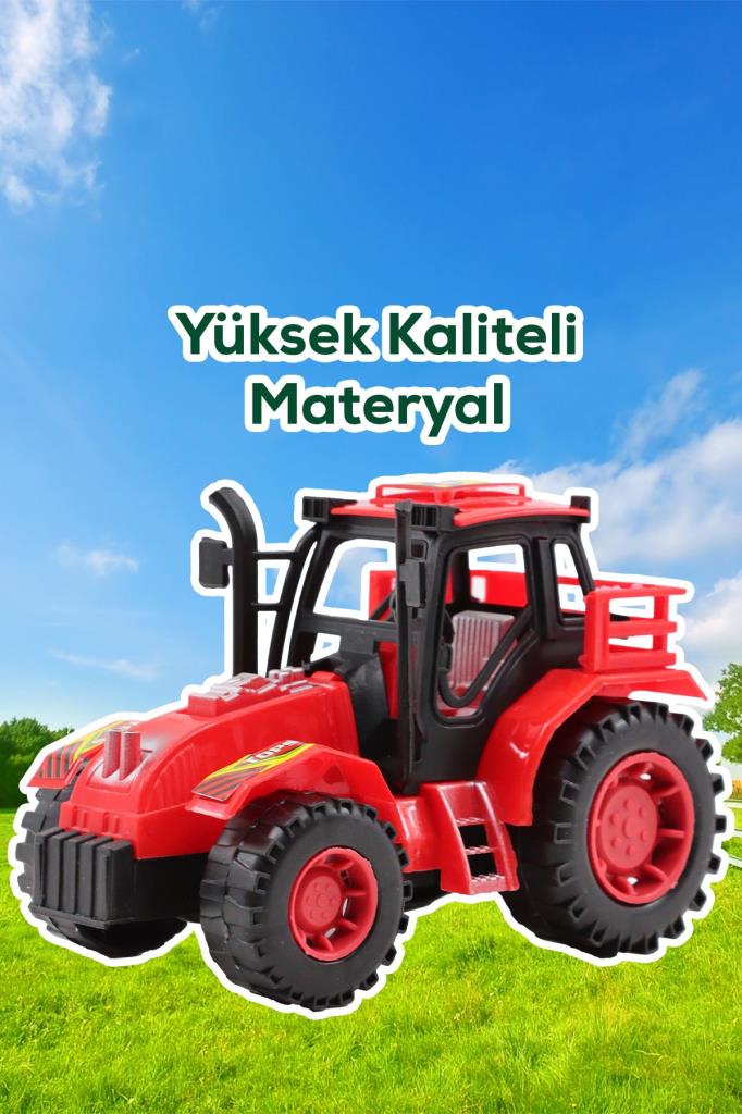 Römorklu Traktör Ve 3 Adet Hayvan Figürlü Oyuncak Seti