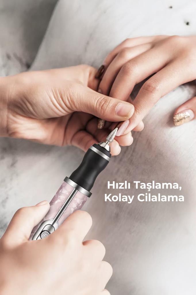 Şarjlı Taşınabilir 12 Parça Tırnak Manikür Pedikür Törpü Makinesi