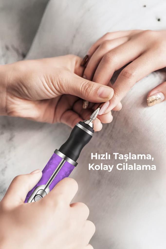 Şarjlı Taşınabilir 12 Parça Tırnak Manikür Pedikür Törpü Makinesi