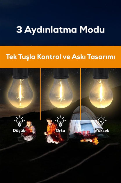 Şarjlı Taşınabilir Yuvarlak Şekilli Ampul
