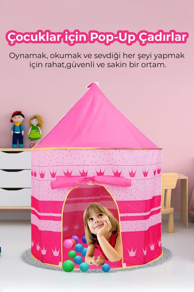 Şato Şekilli Katlanabilir Çocuk Oyun Çadırı