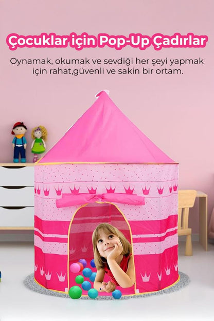 Şato Şekilli Katlanabilir Çocuk Oyun Çadırı