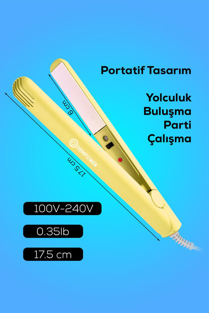 Seyahat Tipi Mini Saç Düzleştirici Sarı