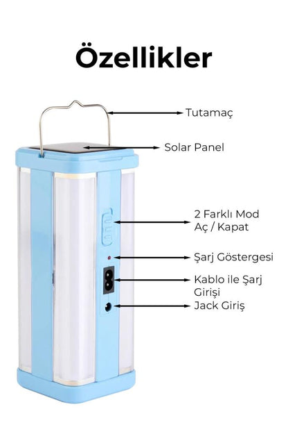 Solar Enerjili Asılabilir LED Kamp Lambası