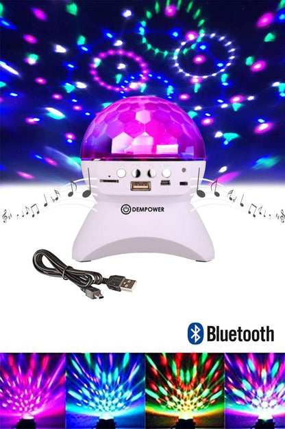 (KIRILABİLİR) Tavan Işık Yansıtmalı Bluetooth Özellikli Disco Topu MP3 Çalar Starmaster Beyaz Renk