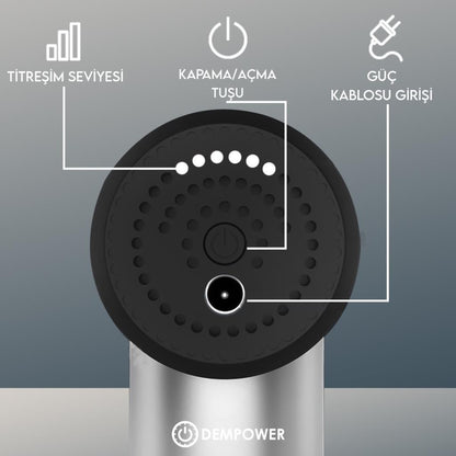 Titreşimli Masaj Tabancası 4 Başlıklı Siyah