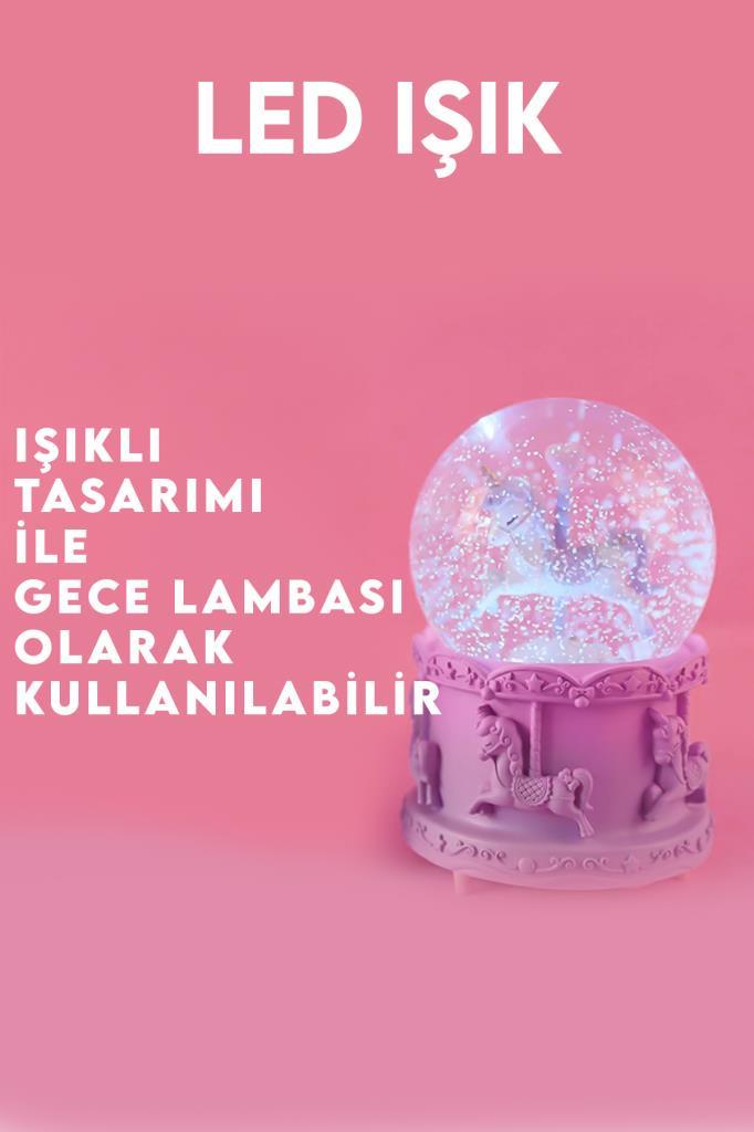 Unicorn Tasarımlı Işıklı Kar Küresi