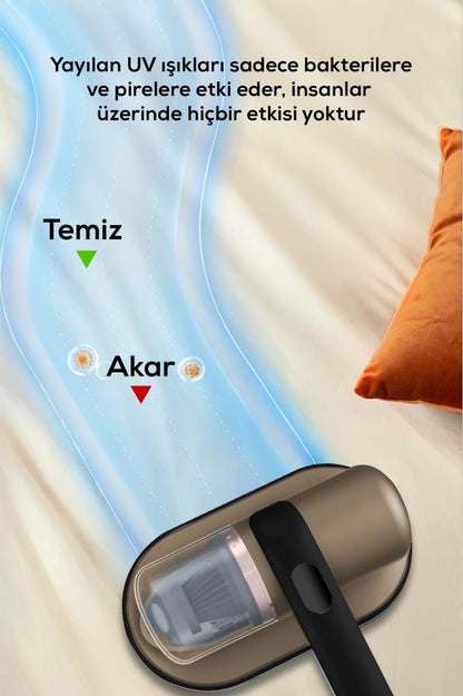 UV Işık Teknolojili Güçlü Motorlu Akar Temizleme Cihazı - %99,9 Akar Giderme Özellikli