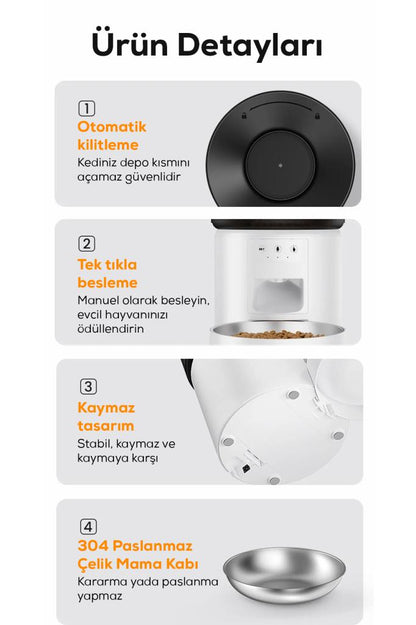 Uzaktan Bağlantılı Otomatik Evcil Hayvan Mama Makinesi