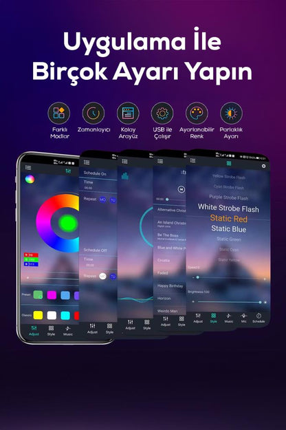 Uzaktan Kumandalı Uzun Şerit RGB LED Işık