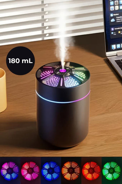 Yuvarlak Petek Tasarımlı RGB Buhar Makinesi 180ML