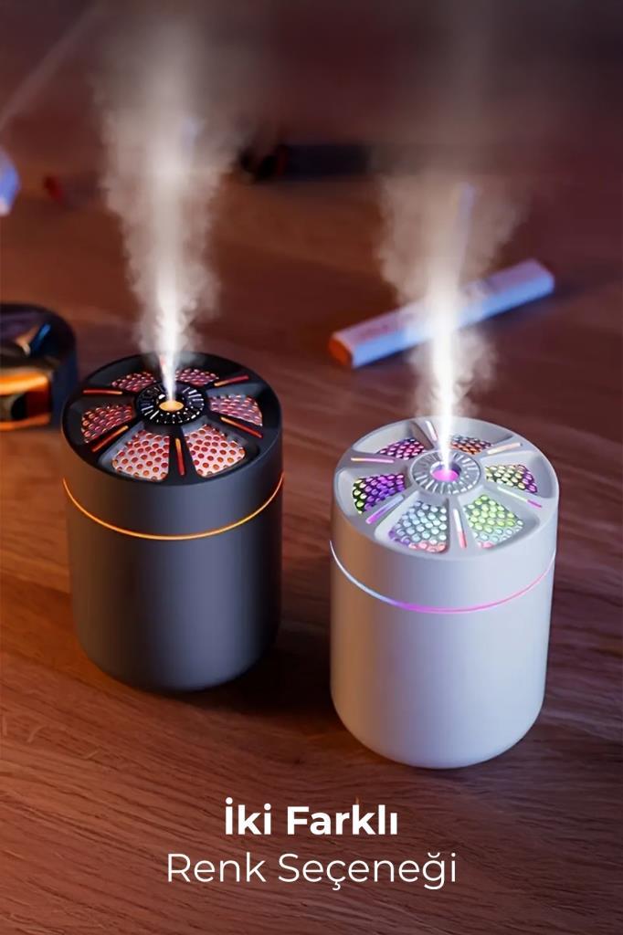 Yuvarlak Petek Tasarımlı RGB Buhar Makinesi 180ML