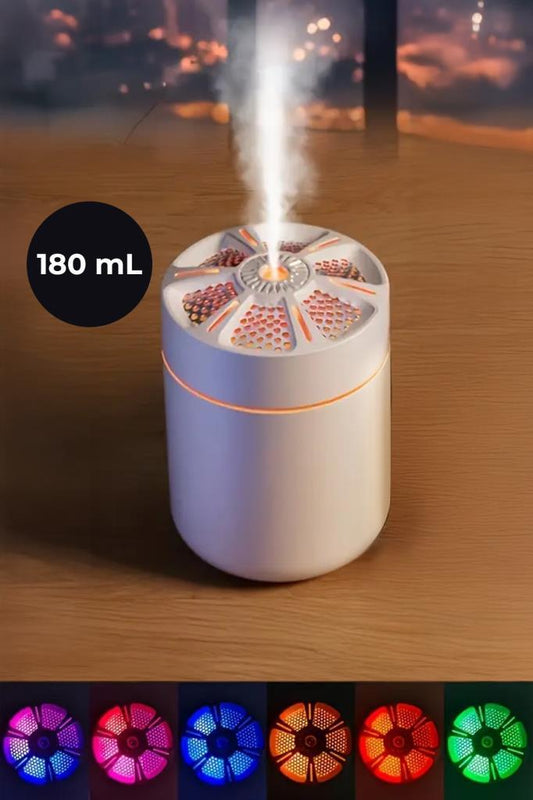 Yuvarlak Petek Tasarımlı RGB Buhar Makinesi 180ML