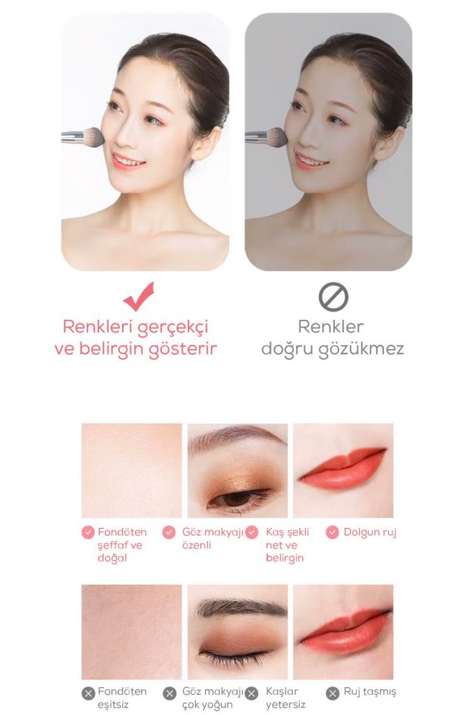 Yuvarlak Şekilli Dokunmatik LED Işıklı Makyaj Aynası